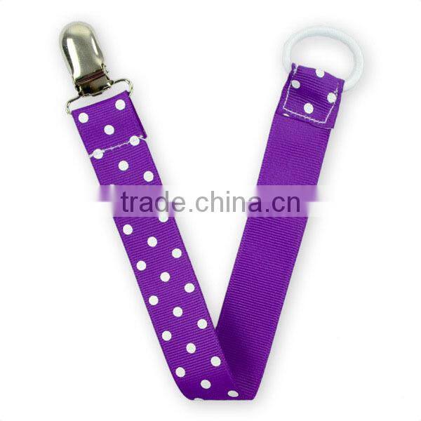 Wholesale Baby Pacifier Clips Customize Ribbon Chain Baby Pacifier Clip Holder