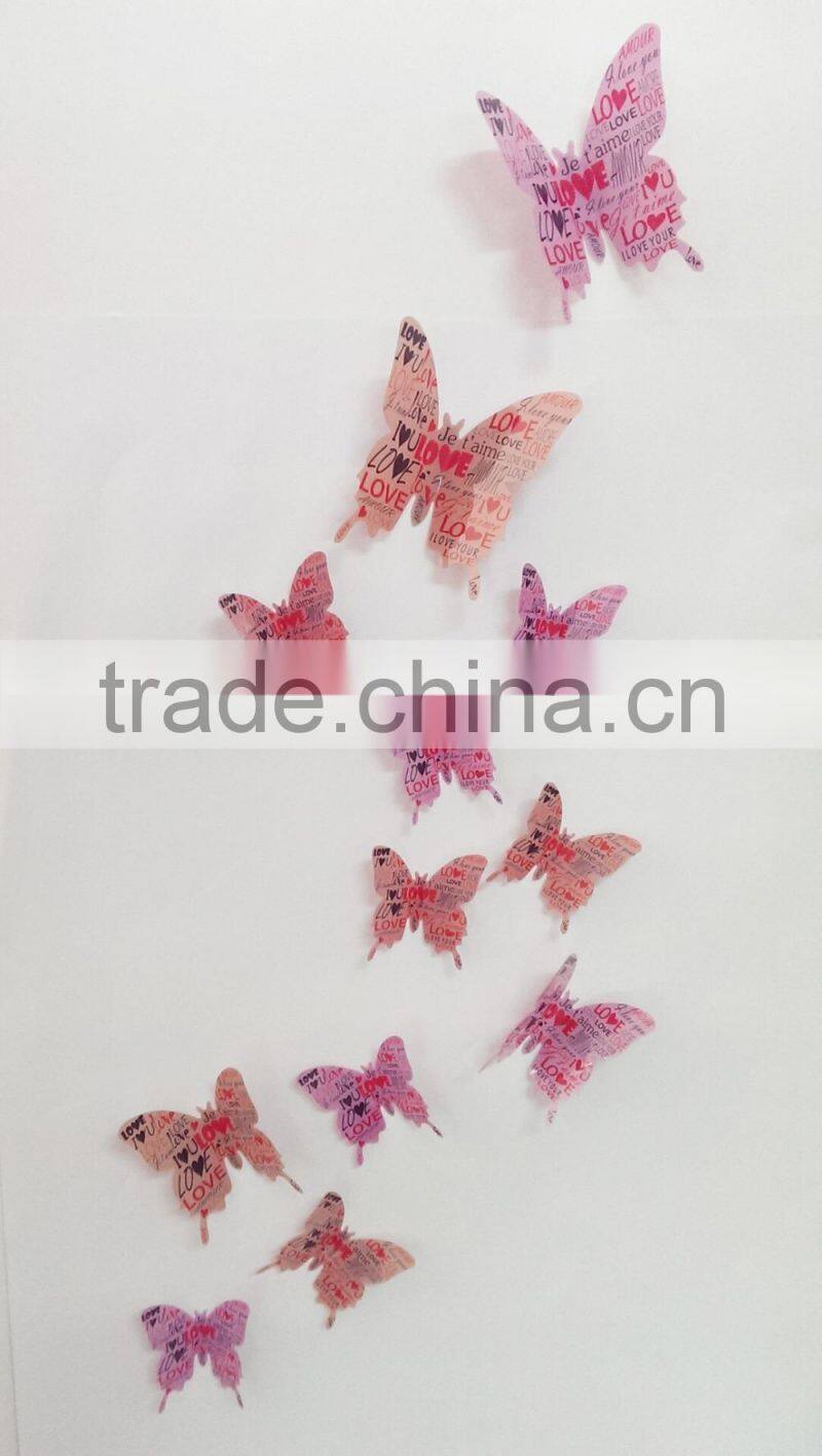 Butterfly removable home wallpaper Art DIY kids room decoration 3d wall stickers