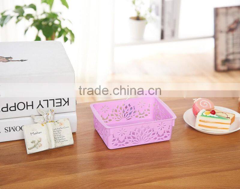 hollow-out plastic pp fruit basket sundries container