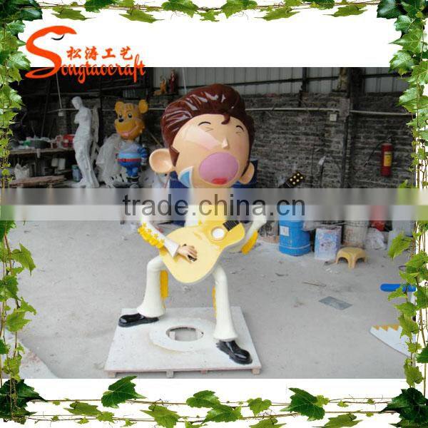 Life size artificial cartoon statue fiberglass cartoon artificial statue