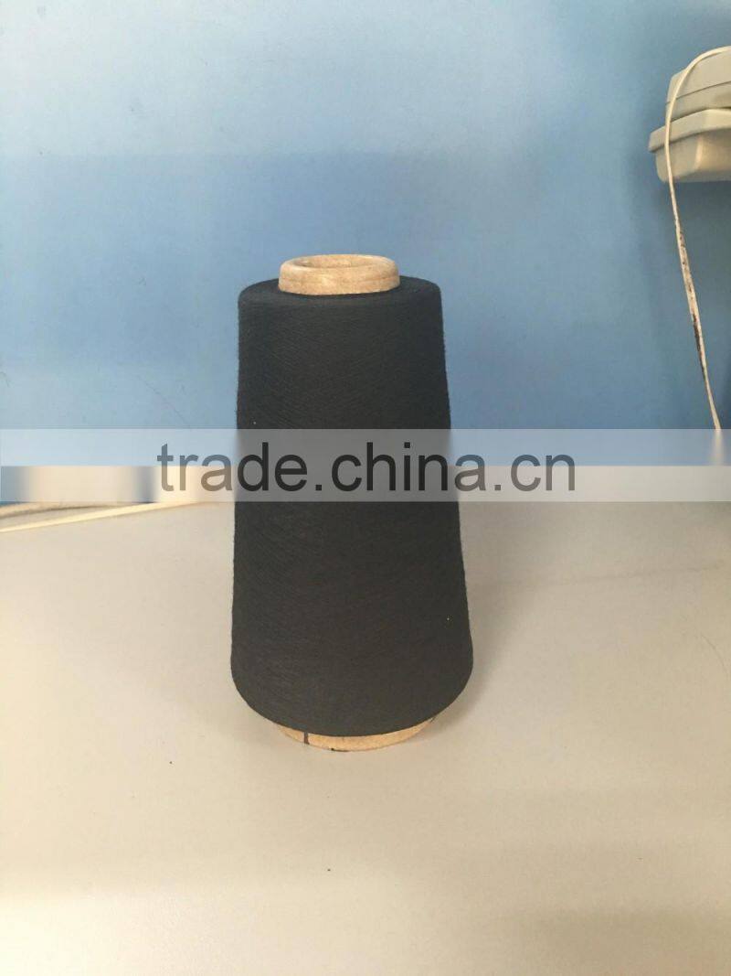 100% Polyester Spun Yarn (Close Virgin) Black 30s/1