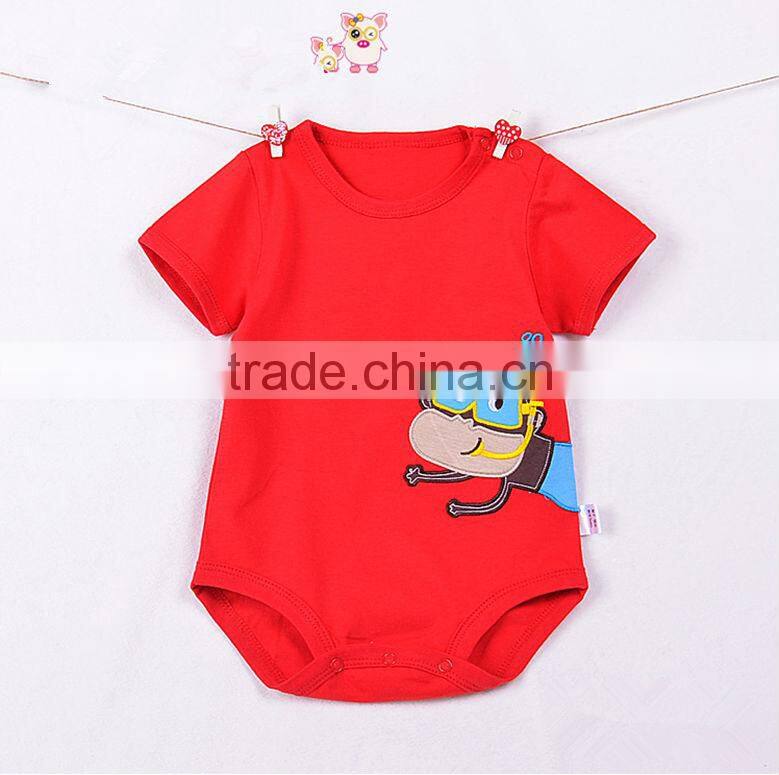 100% embroidery monkey baby girl rompers wholesale
