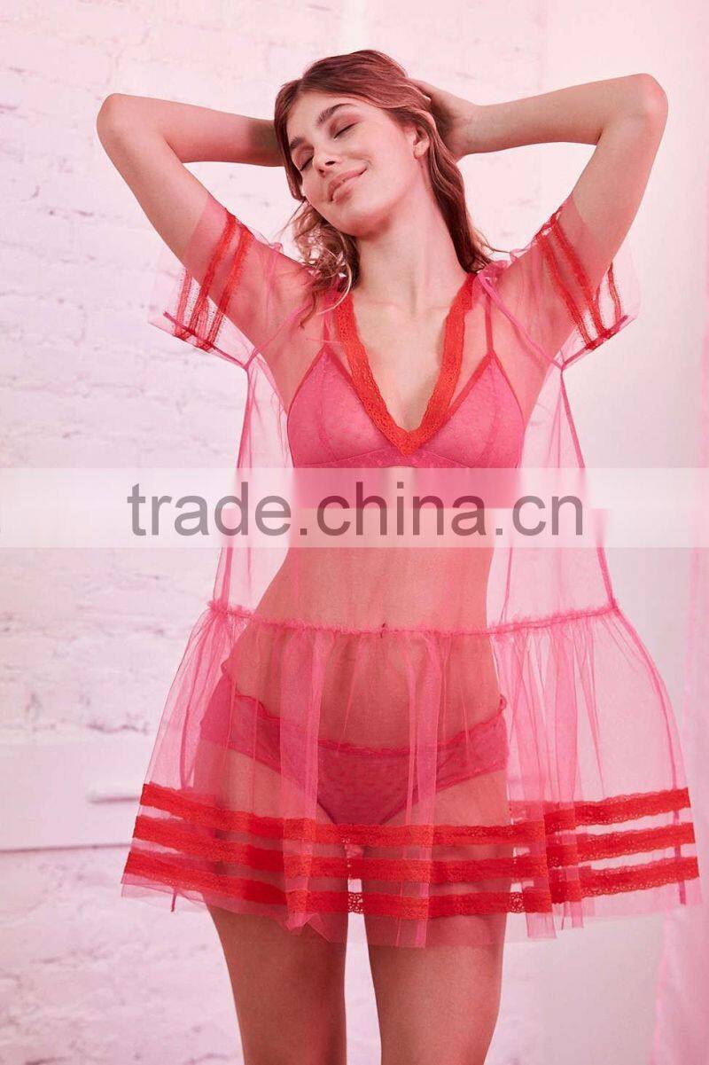 The Party Sheer Mesh Slip With V-Neck Open Back Girls Sexy Night Dress Nighty For Honeymoon Names Of Ladies Dresses HSD5907