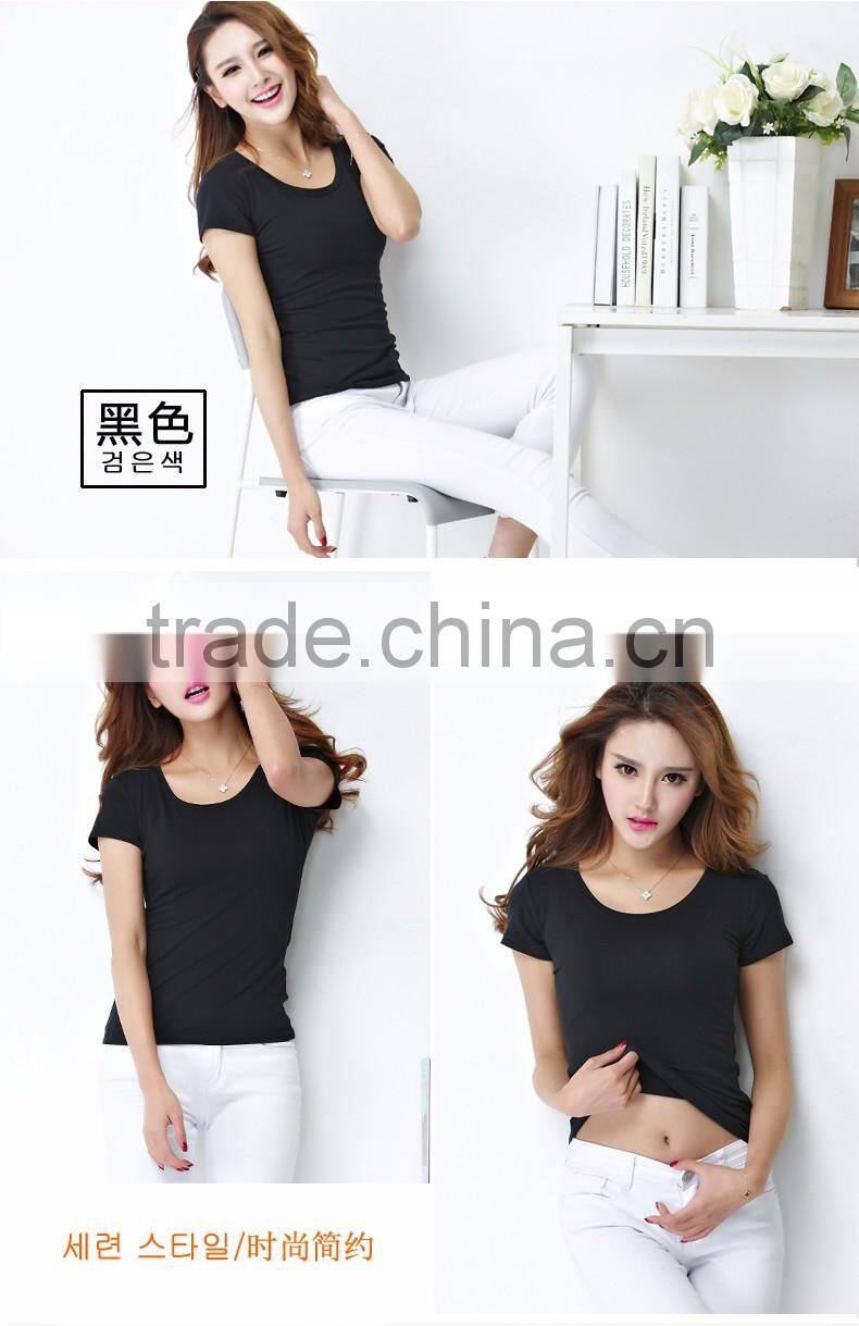 Customized manufactorying plain ladies short-sleeve T shirt