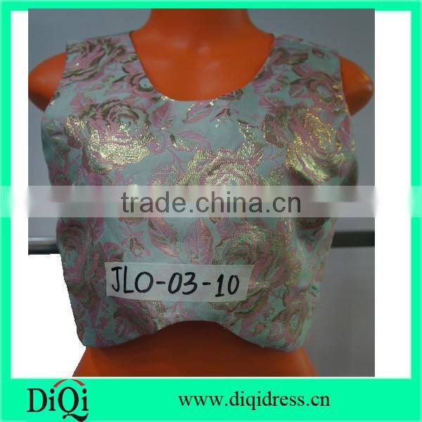 Elegant women jacquard crop tops women apparel summer clothing