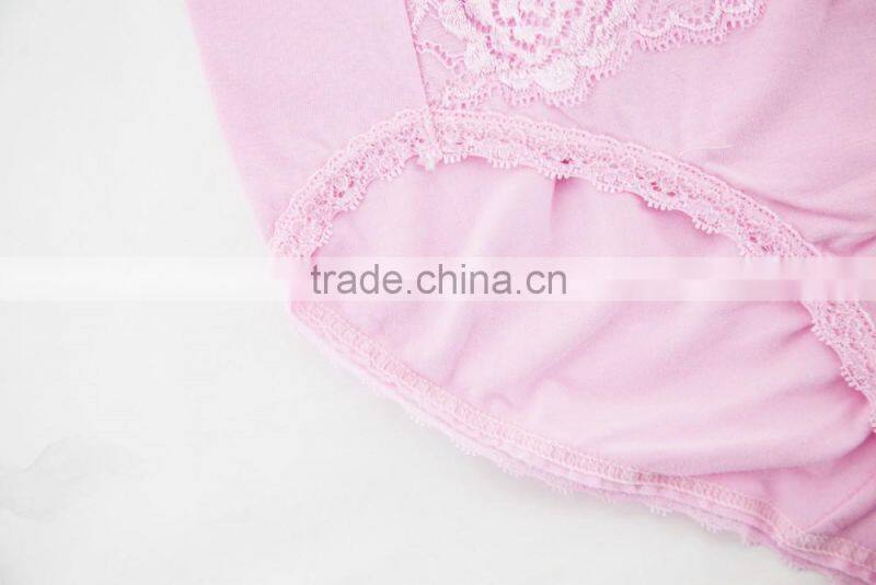 Pink 95% Cotton 5% Spandex with Lace Sexy Fancy Woman Underwear