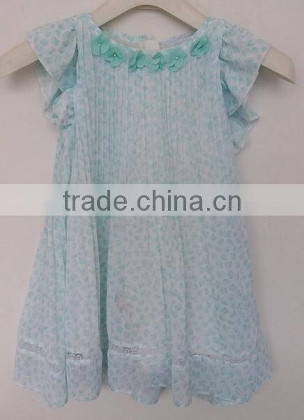 cute baby girls chiffon embroidered dress for summer