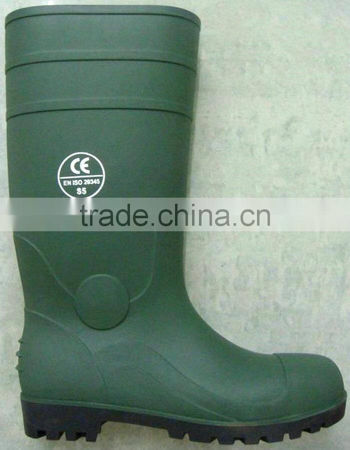 Comfortable PVC Waterproof Chemical Steel Toe Boots Wholesale