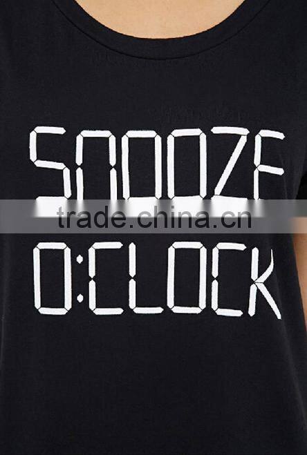 cheapsale summer printed ladies loose solid black color casual evening dress jersey china supplier