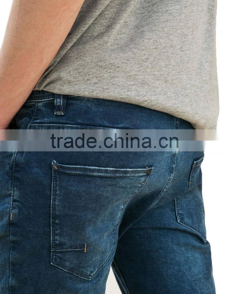 New style mens jeans worn-out washed slim fit mens jeans