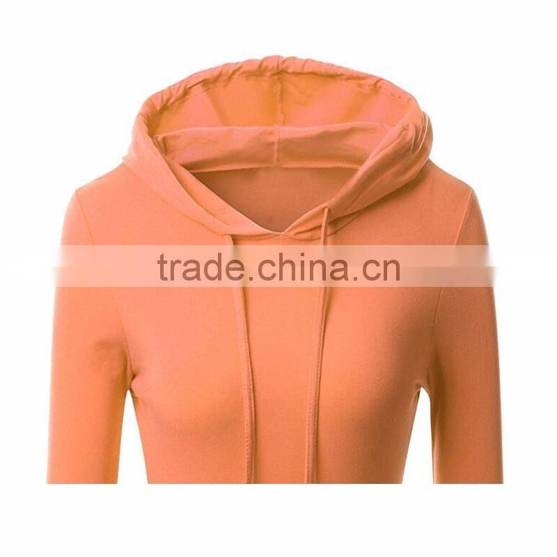 oem wholesale blank high quality plain long hoodie garment,custom fashion ladies pullover hoodies