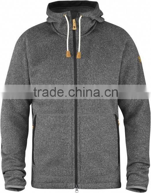 Grey Fleece Jacket With Stand Collar