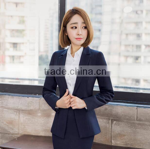 Hot selling women's fashion business formal suits with polyester viscose blend fabric