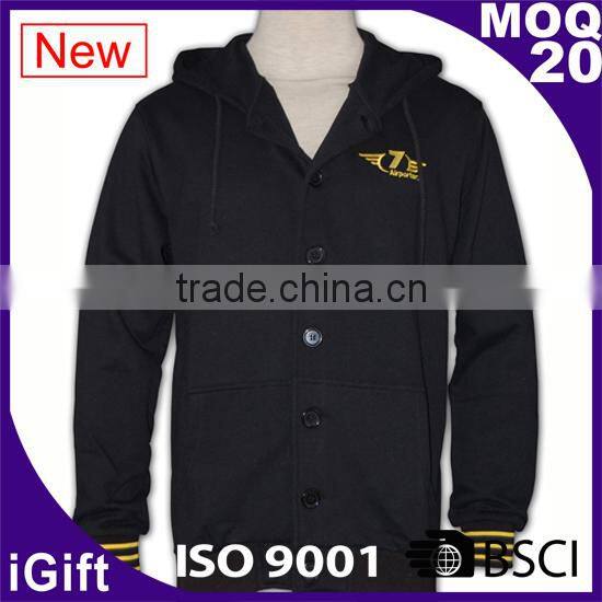 Wholesale high quality zip up hoody ribbed cheap button up baseball jackets