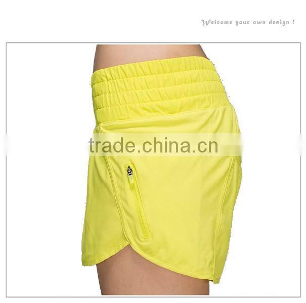 Fashion Sports Fitness Elasticity Loose Women Polyester Plain Sweat Shorts