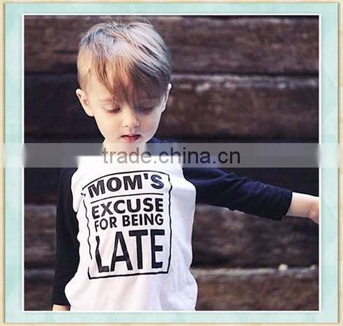 kids graphic raglan tee Little Beans Clothing Hipster toddler baby boy clothes Mom's excuse for being late boys graphic tee