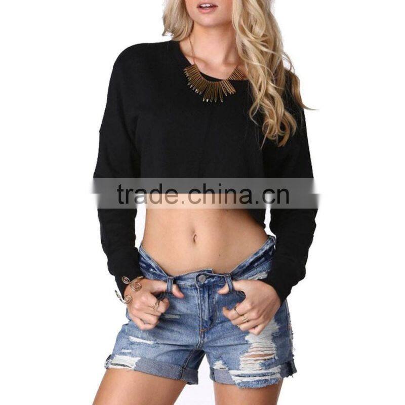 Newly Women's Long Sleeve Crop Tops Blouse Free Style Casual Clubwear