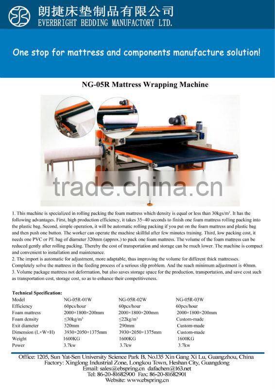Hot Sale Automatic mattress roll-packing machine for mattress factory