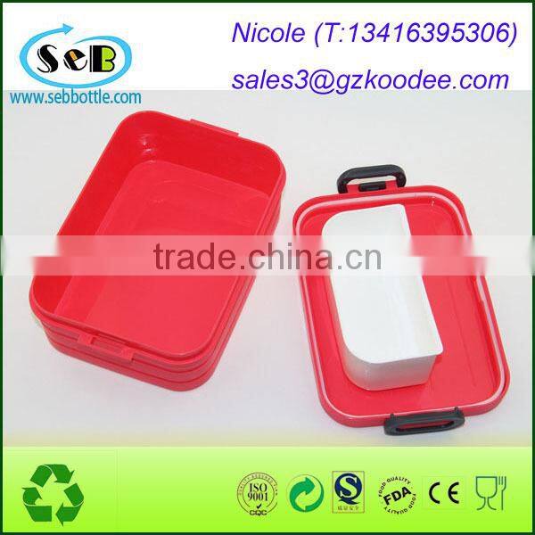 Promotional!!! High-Quality+Eco-friendly plastic kid lunch box,food grade plastic container