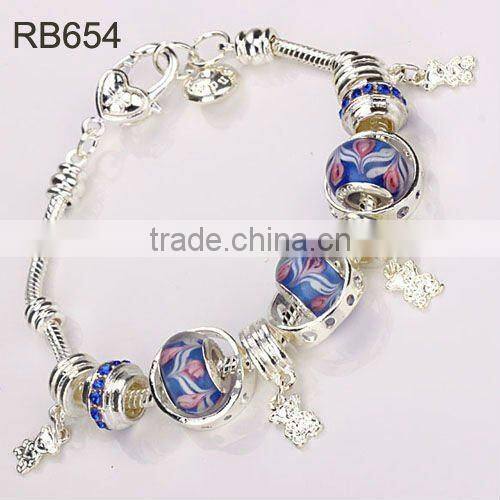 White enamel glass beaded bracelet jewelry