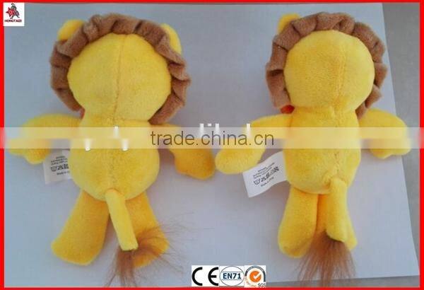 4" soft plush animal lion keychain with logo printed in the T shirts