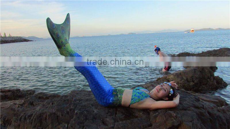 wholesale kids beachwear swimwear mermaid tail with monofin swim