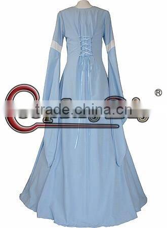 Custom Made Sky Blue Medieval Victorian Gothic Dress Halloween Cosplay Costume