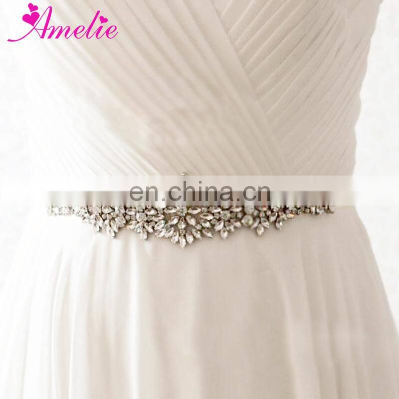 Handmade Shiny Rhinestone Wedding Crystal Belt Bridal Sashes Headband Party Gifts Wedding Dress Bride Belt Sashes Ivory ribbons