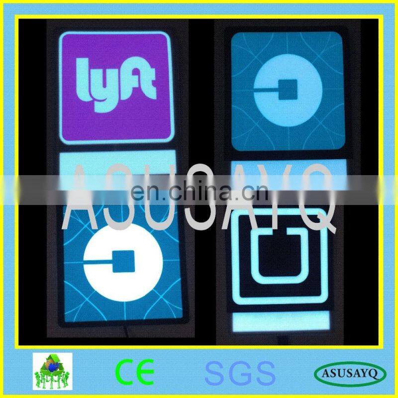 Uber el flashing car sticker glow car sticker on can window with 2AA battery inverter free shipping new uber