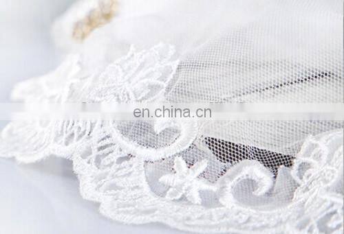 Newest Design! High Quality Bridal Feather Headpiece Crystal Wedding Head Decoration And Mid-length Veil With Lace For Women