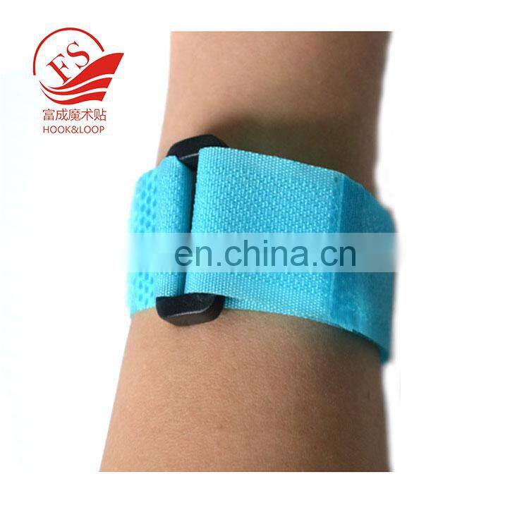 Custom elastic wrist bands nylon strapping tape hook and loop for sale