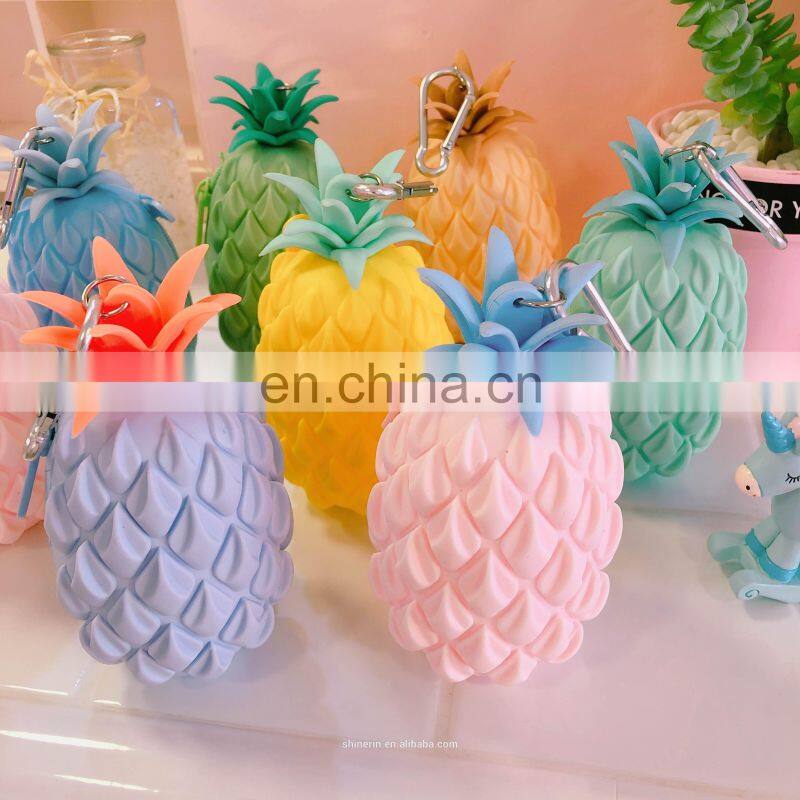 Portable Women Kids Cartoon Fruit Coin Purse Wallet Case Silicone Pineapple Key Bag Pouch