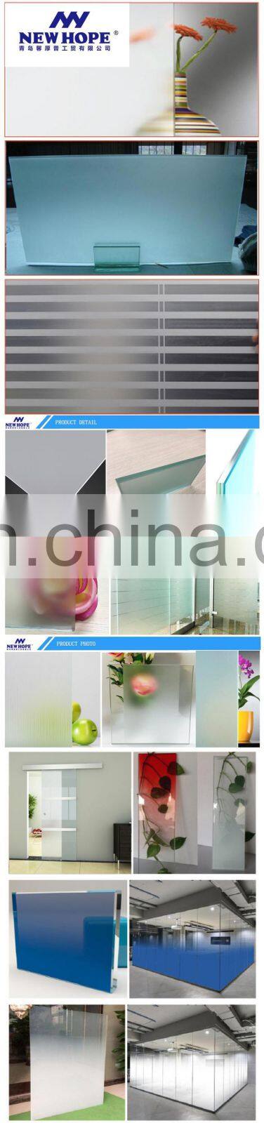 Attractive price most beautiful acid etched tempered glass