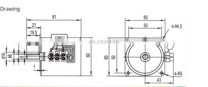 60mm diameter Reversible all metal gear 220v/14w/30rpm AC synchronous motor gearbox motor