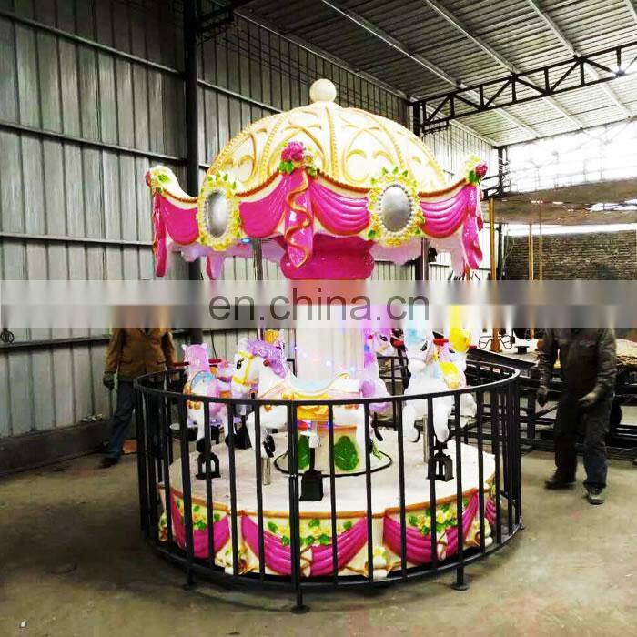 Attractions for children kids merry go round 6 seats mini carousel rides for sale