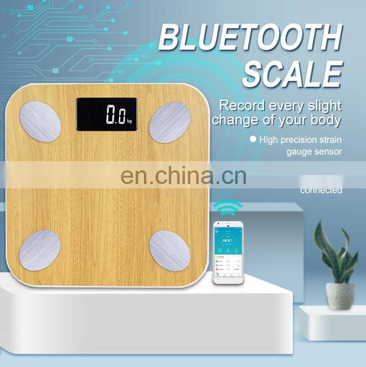 ABS Plastic Platform White Precision Bathroom Scales Blue Tooth App Digital Body Fat Scale