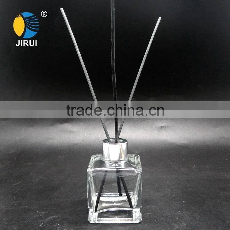 135ml square natural scent reed diffuser glass bottle with aluminum cap glass diffuser bottle