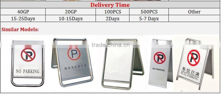 Rose Gold Folding metal Parking floor stand sign_ Pedestal Signs Stand_Portable Hotel Parking Signs manufacturer