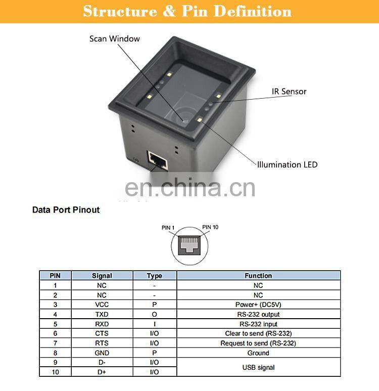 Rakinda RD4600 Fixed Mount QR Code Scanner Module For Mobile Payment or Access Control