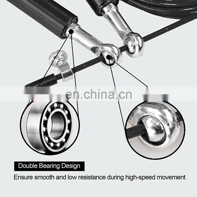 High Speed Skipping Rope Tangle-Free with Self-Locking Screw-Free Design Rope-Adjustable (2 Cables) Aluminum Alloy Non Slip Hand