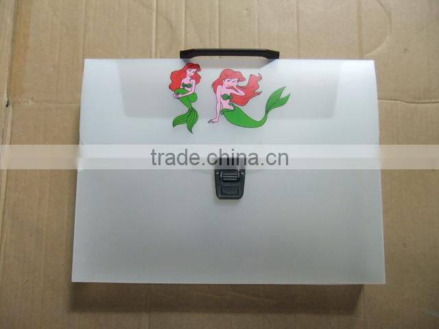 prmotion customized plastic file briefcase with handle with logo printed RYX-PB111