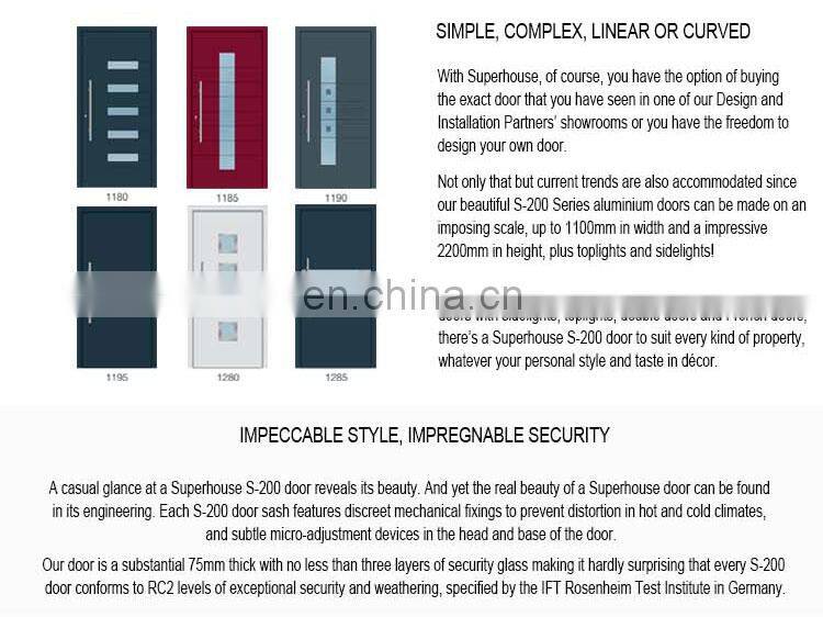 Superhouse customized house design entrance doors aluminium exterior view doors
