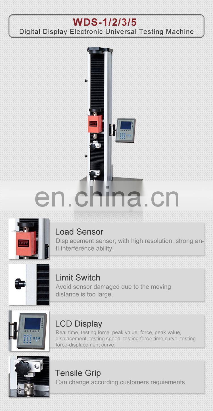 HST WDS-5 1kn 5kn Single Column UTM Electromechanical Electronic Tensile Strength Universal Testing machine