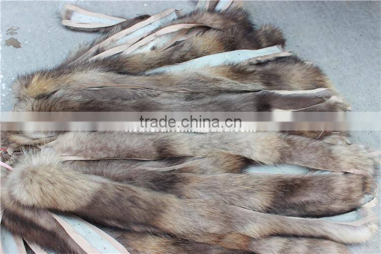 Factory Direct Natural Color Raccoon Fur Stripes For Jacket Collar