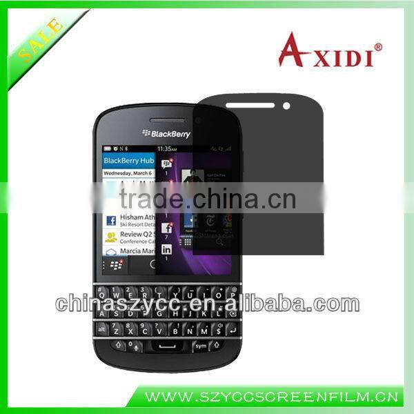 Factury Manufacture Fashion Privacy Anti-spy Screen Protector For Blackberry Q10