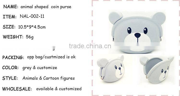 3D animal shaped leather coin purse,cheap coin purse