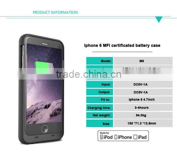 Customized design battery case for iphone 6