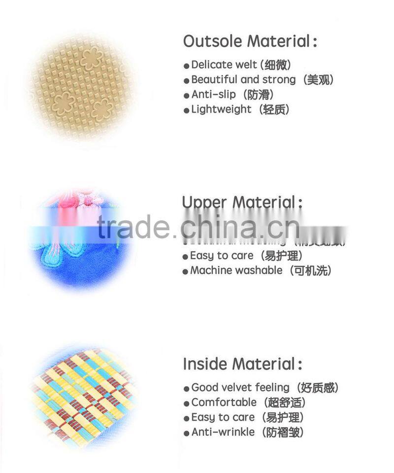 2015 cheap price good quality comfortable embroidered slippers lady