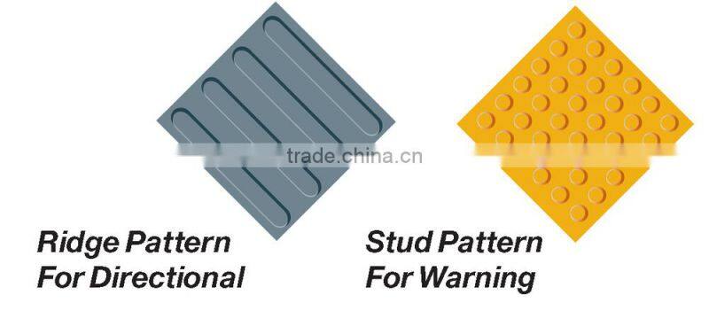 Grey Blind Tactile Rubber Paving Bricks Safety Tactile Pavers