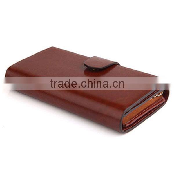 Newest men long hand bag leather purse men's leather wallet